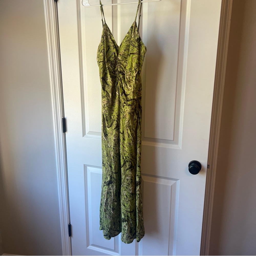 NWT Anthropologie ( Du Paradis ) small Green and Brown marbled dress